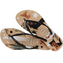 Havaianas Slim Pets Dourado/Preto 39/40