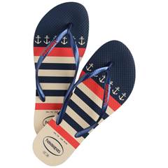 Havaianas Slim Nautical Bege/Marinho 33/34