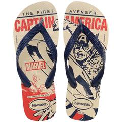 Havaianas Top Marvel Logomania Bege Palha/Marinho 41/42