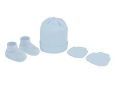 Kit Gorro/Meia/Sapato Liso Masculino Tamanho RN