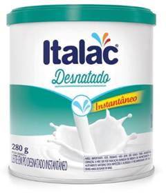 Leite em pó desnatado instantâneo 280g lata