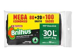 B Sacos P/Lixo Rolo Mega Brilhus 30L - Unidade
