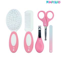 Kit cuidados para o bebê 5 peças feminino rosa
