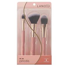 Lanossi Kit Pinceis Gold Rose com 03 unidades