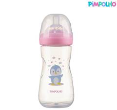 Mamadeira Serena Pinguim Rosa 330 ml - Unidade
