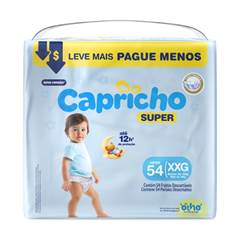 Fralda Capricho Super Bag XXG 54 Unidades
