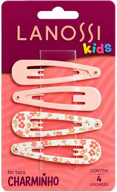 Lanossi Kids Tic Tac Cabelo Charm - 04 unidades