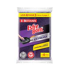 Bettanin Esponja Limpeza Extrema 04 Unidades - Unidade