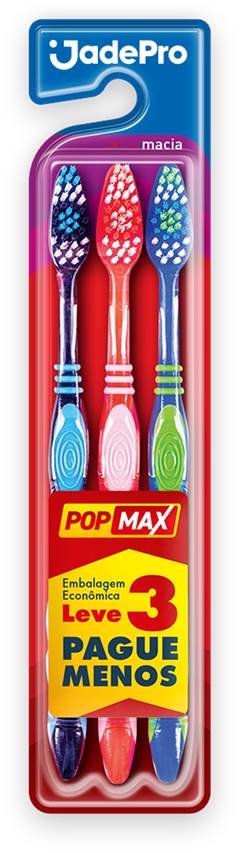 Jade Pró Escova Dental 033 Popmax, Macia, 03 Unidades
