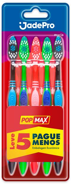 Jade Pró Escova Dental 035 PopMax, Macia - 05 Unidades