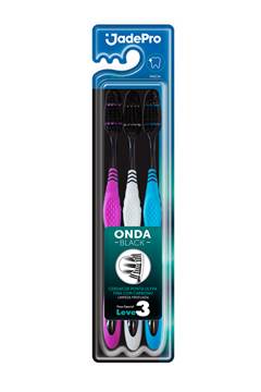 Jade Pró Escova Dental 832 Onda Black, Macia - 03 Unidades